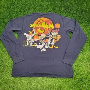 Space-Jam Bugs-Bunny Shirt XL 22x28 Navy-Blue Basketball